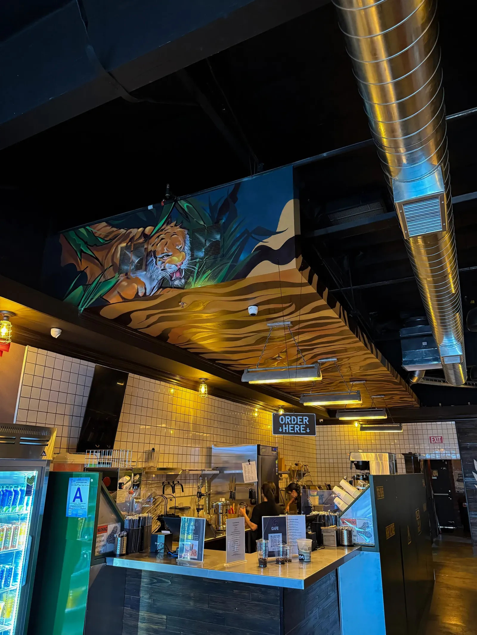Coffee shop, Ceiling mural, Los Angeles area