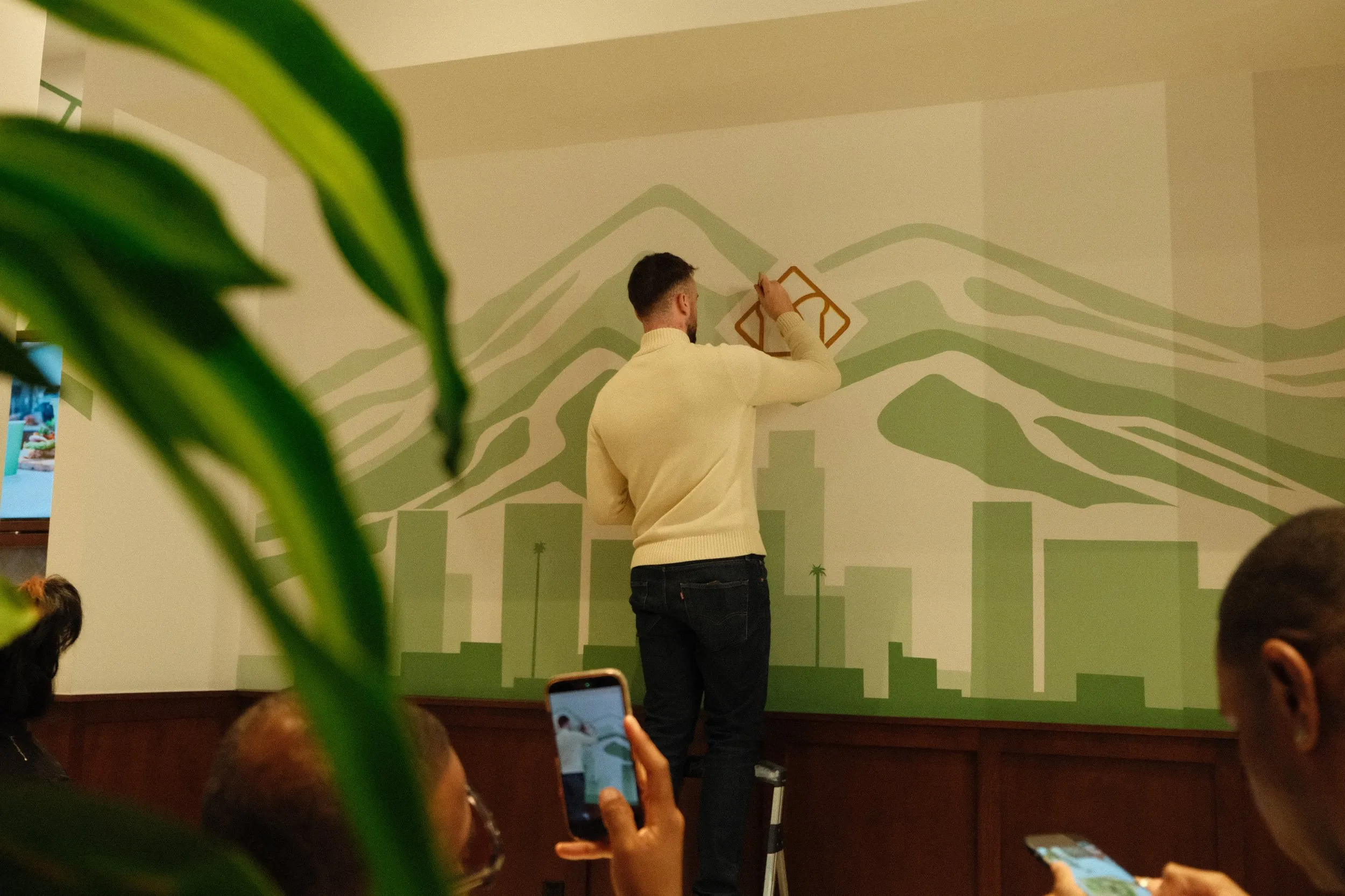Branding mural painted for the Toastique opening in Downtown Los Angeles